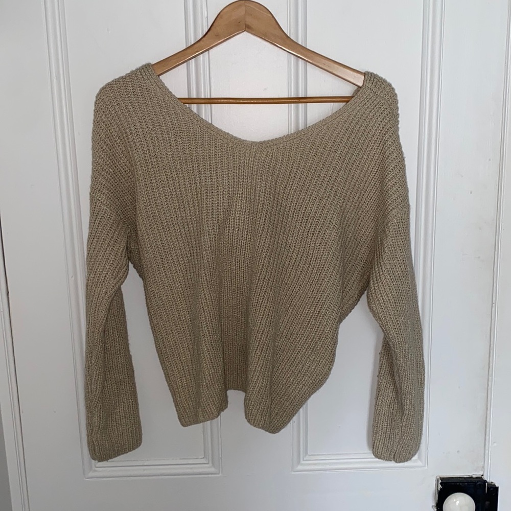 ASTR the Label Twist Back Cutout Sweater